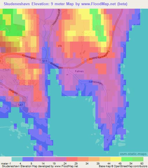Skudeneshavn,Norway Elevation Map