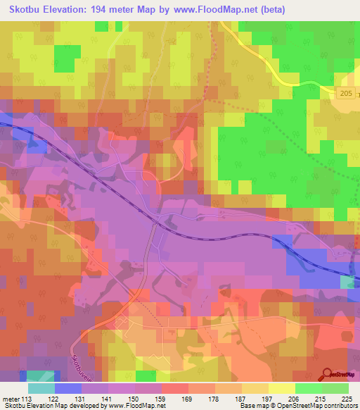 Skotbu,Norway Elevation Map