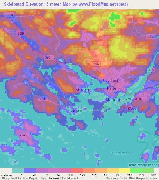 Skjeipstad,Norway Elevation Map