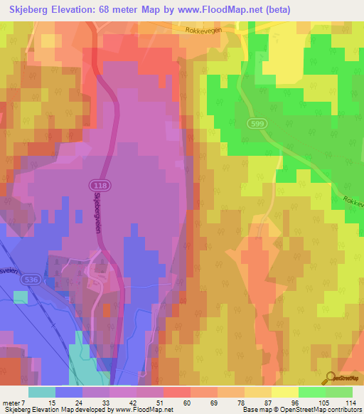 Skjeberg,Norway Elevation Map
