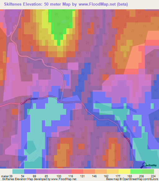 Skiftenes,Norway Elevation Map