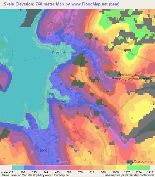 Skeie,Norway Elevation Map