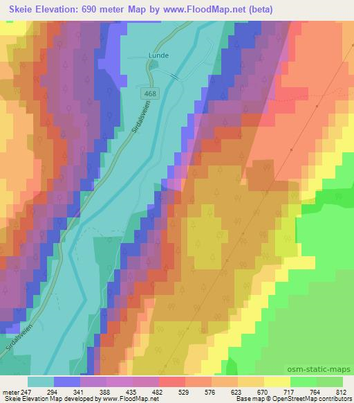Skeie,Norway Elevation Map