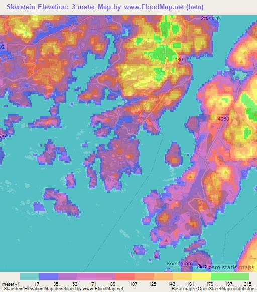 Skarstein,Norway Elevation Map