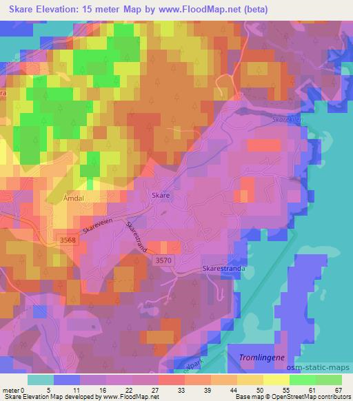 Skare,Norway Elevation Map