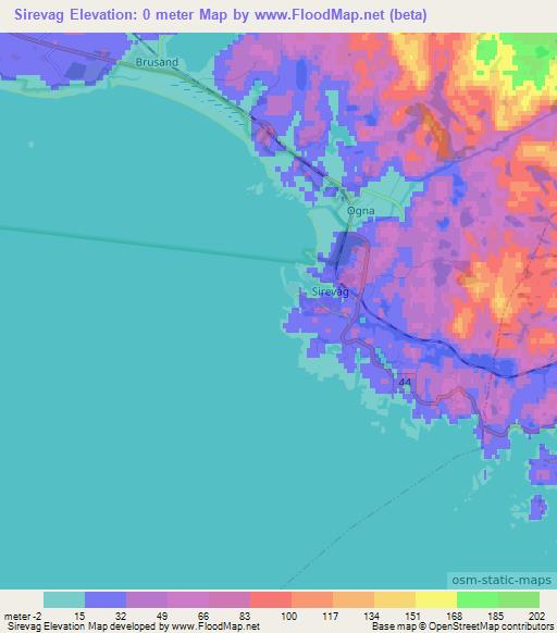 Sirevag,Norway Elevation Map