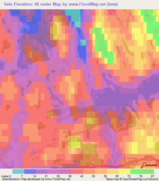 Sele,Norway Elevation Map