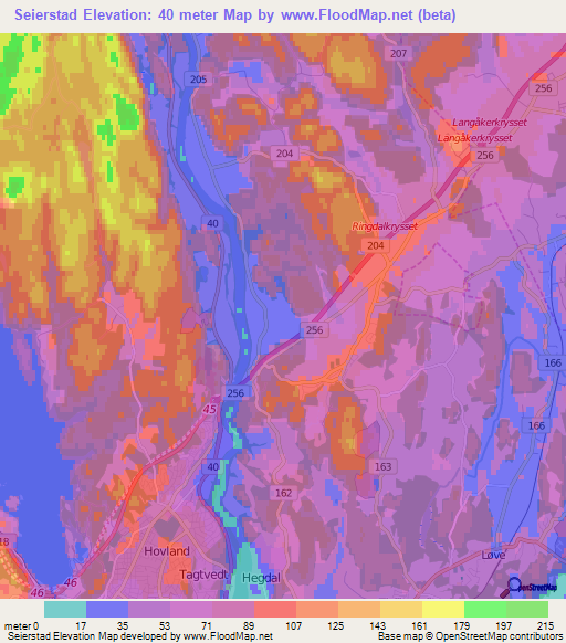 Seierstad,Norway Elevation Map