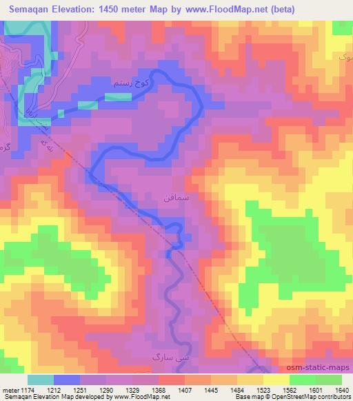 Semaqan,Iran Elevation Map