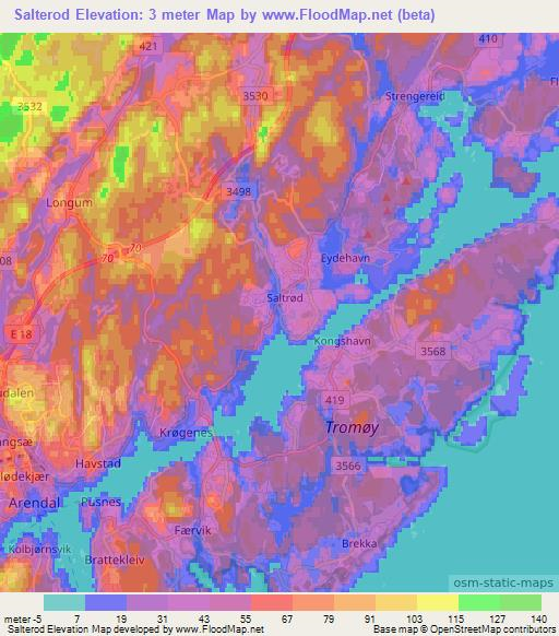 Salterod,Norway Elevation Map