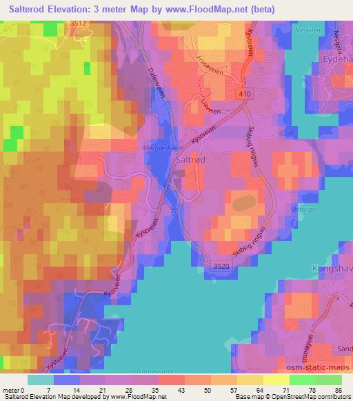 Salterod,Norway Elevation Map