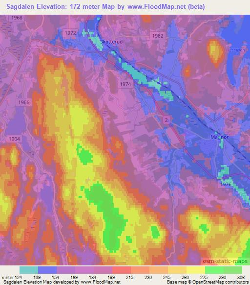 Sagdalen,Norway Elevation Map