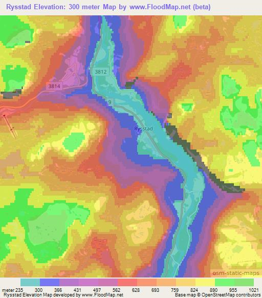 Rysstad,Norway Elevation Map
