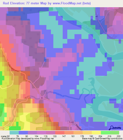 Rud,Norway Elevation Map