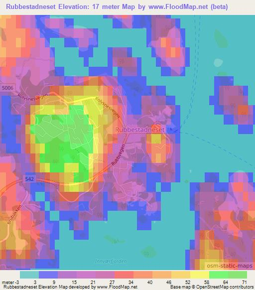 Rubbestadneset,Norway Elevation Map