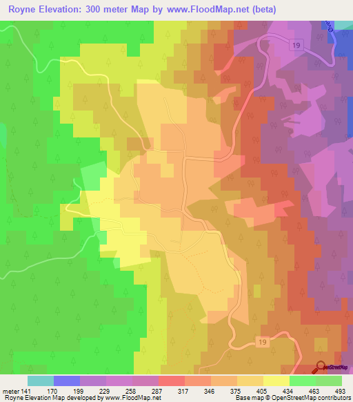 Royne,Norway Elevation Map