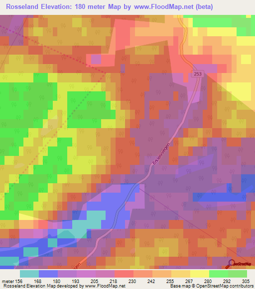 Rosseland,Norway Elevation Map