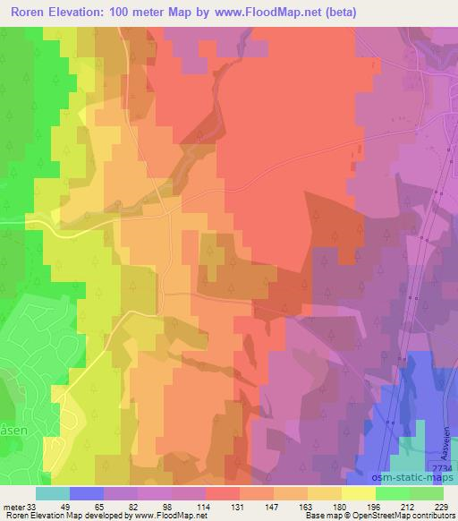 Roren,Norway Elevation Map
