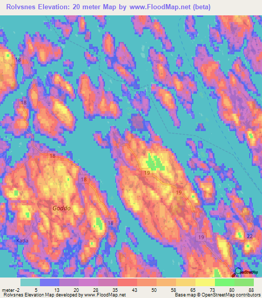 Rolvsnes,Norway Elevation Map