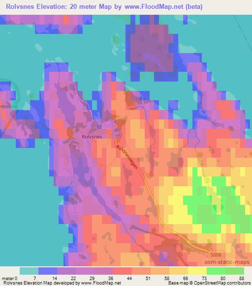 Rolvsnes,Norway Elevation Map