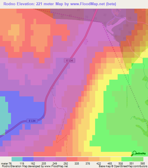 Rodno,Norway Elevation Map