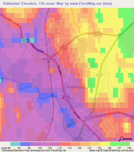 Rakkestad,Norway Elevation Map