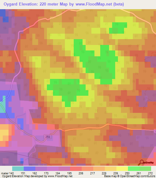 Oygard,Norway Elevation Map