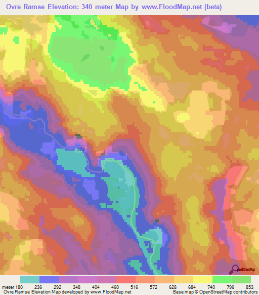 Ovre Ramse,Norway Elevation Map