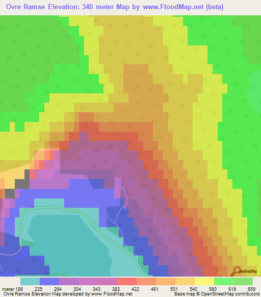 Ovre Ramse,Norway Elevation Map