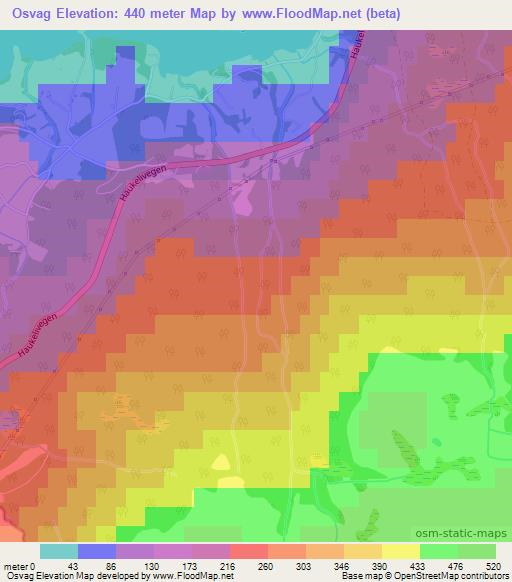 Osvag,Norway Elevation Map