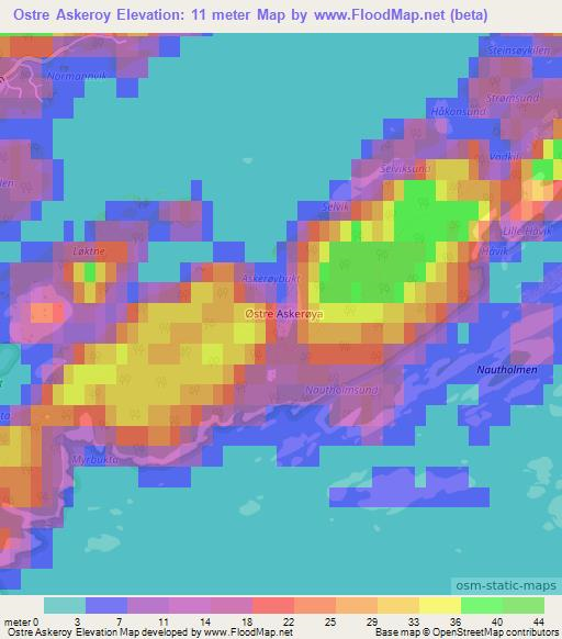 Ostre Askeroy,Norway Elevation Map