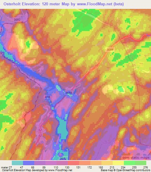 Osterholt,Norway Elevation Map