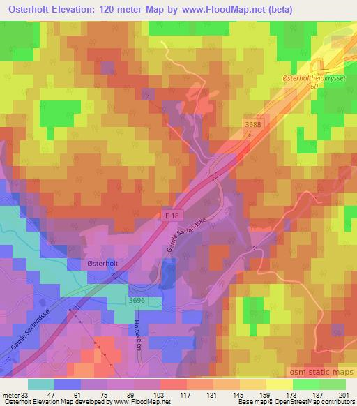 Osterholt,Norway Elevation Map