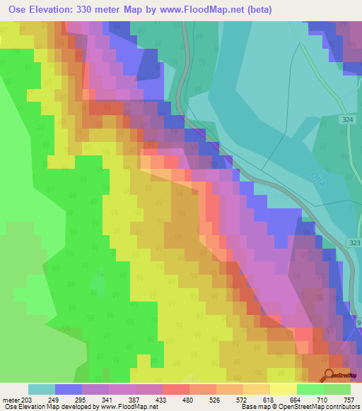 Ose,Norway Elevation Map