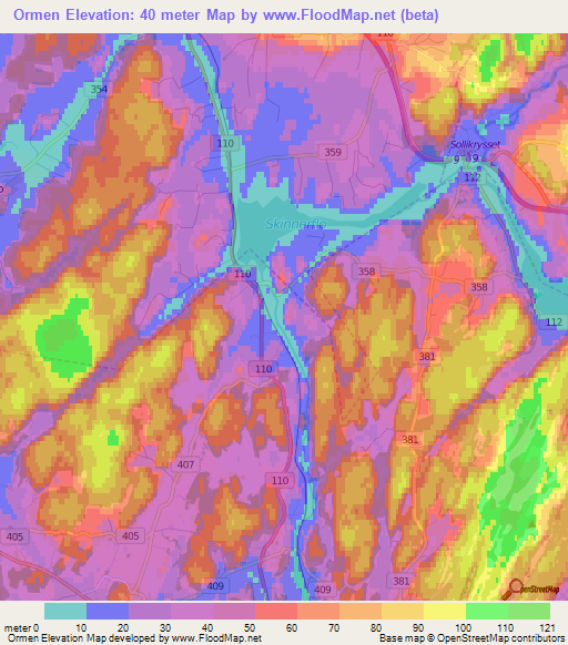 Ormen,Norway Elevation Map