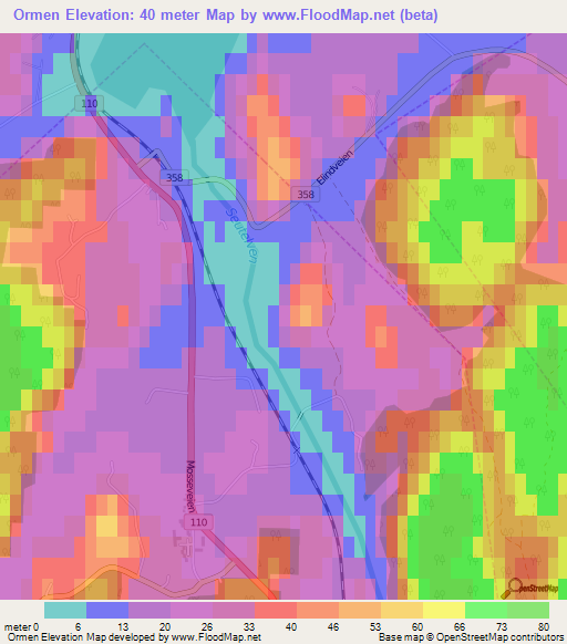 Ormen,Norway Elevation Map