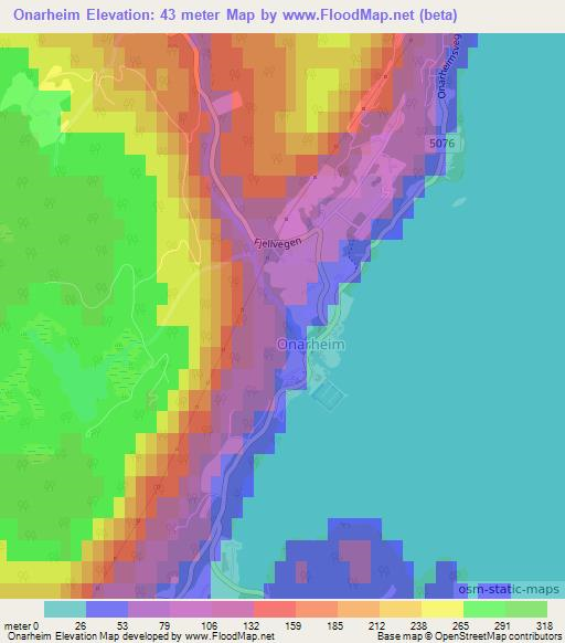 Onarheim,Norway Elevation Map