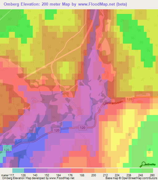 Omberg,Norway Elevation Map
