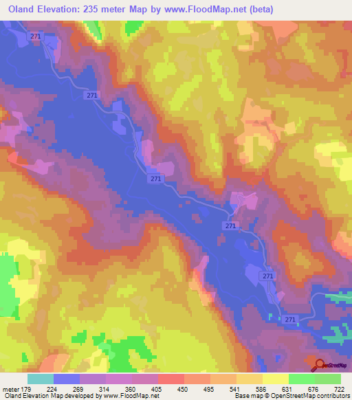 Oland,Norway Elevation Map