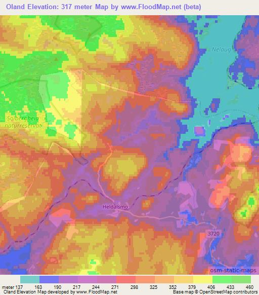 Oland,Norway Elevation Map