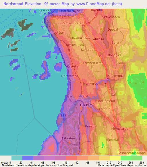 Nordstrand,Norway Elevation Map