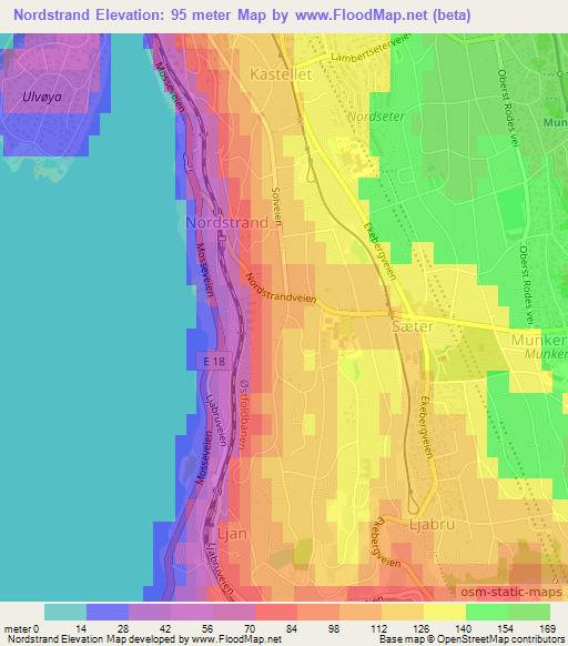 Nordstrand,Norway Elevation Map