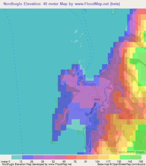 Nordhuglo,Norway Elevation Map