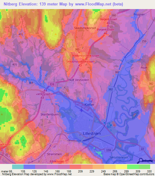 Nitberg,Norway Elevation Map