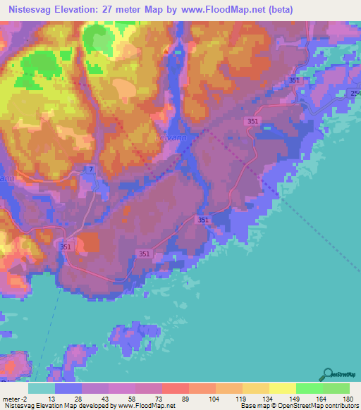 Nistesvag,Norway Elevation Map