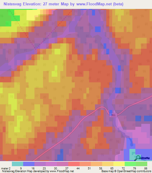 Nistesvag,Norway Elevation Map
