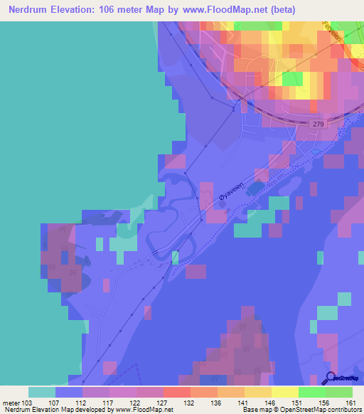 Nerdrum,Norway Elevation Map