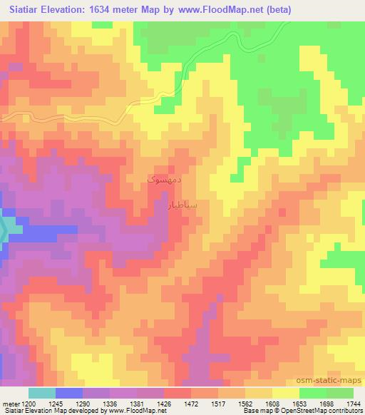 Siatiar,Iran Elevation Map