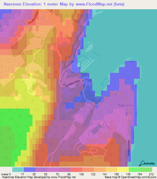Naersnes,Norway Elevation Map