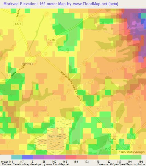 Morkved,Norway Elevation Map